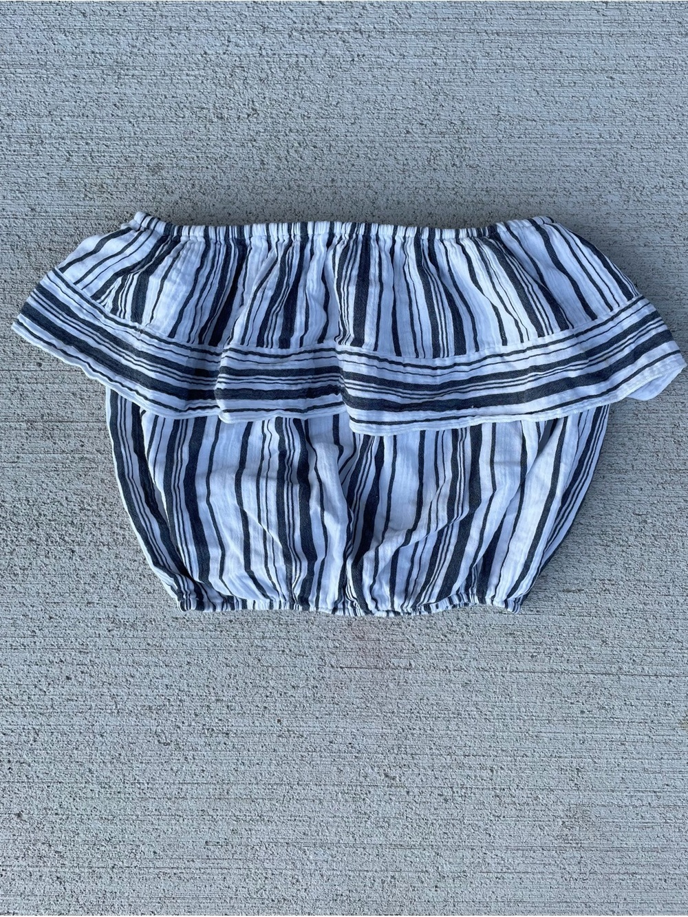 Jen’s pirate booty striped gauze off the shoulder boho tube top size s